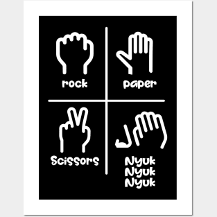 Rock Paper Scissors Nyuk Nyuk Nyuk Posters and Art